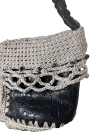 Tricot and Leather Shoulder Bag - Image 4