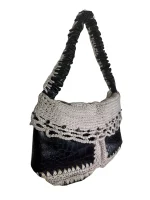 Tricot and Leather Shoulder Bag - Image 5