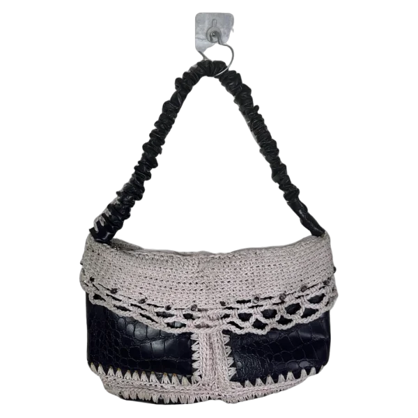 Tricot and Leather Shoulder Bag