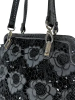 Gothic Romantic Crochet Rose Handbag - Image 6