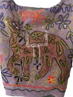 Purple Embroidered Camel Boho Bag - Image 4