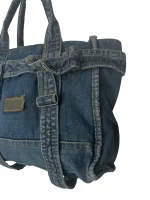 Y2K Denim Tote with Buckle Details - Image 2