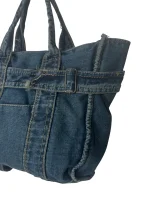 Y2K Denim Tote with Buckle Details - Image 5