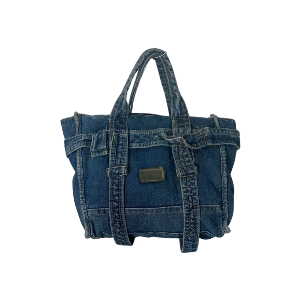 Y2K Denim Tote with Buckle Details