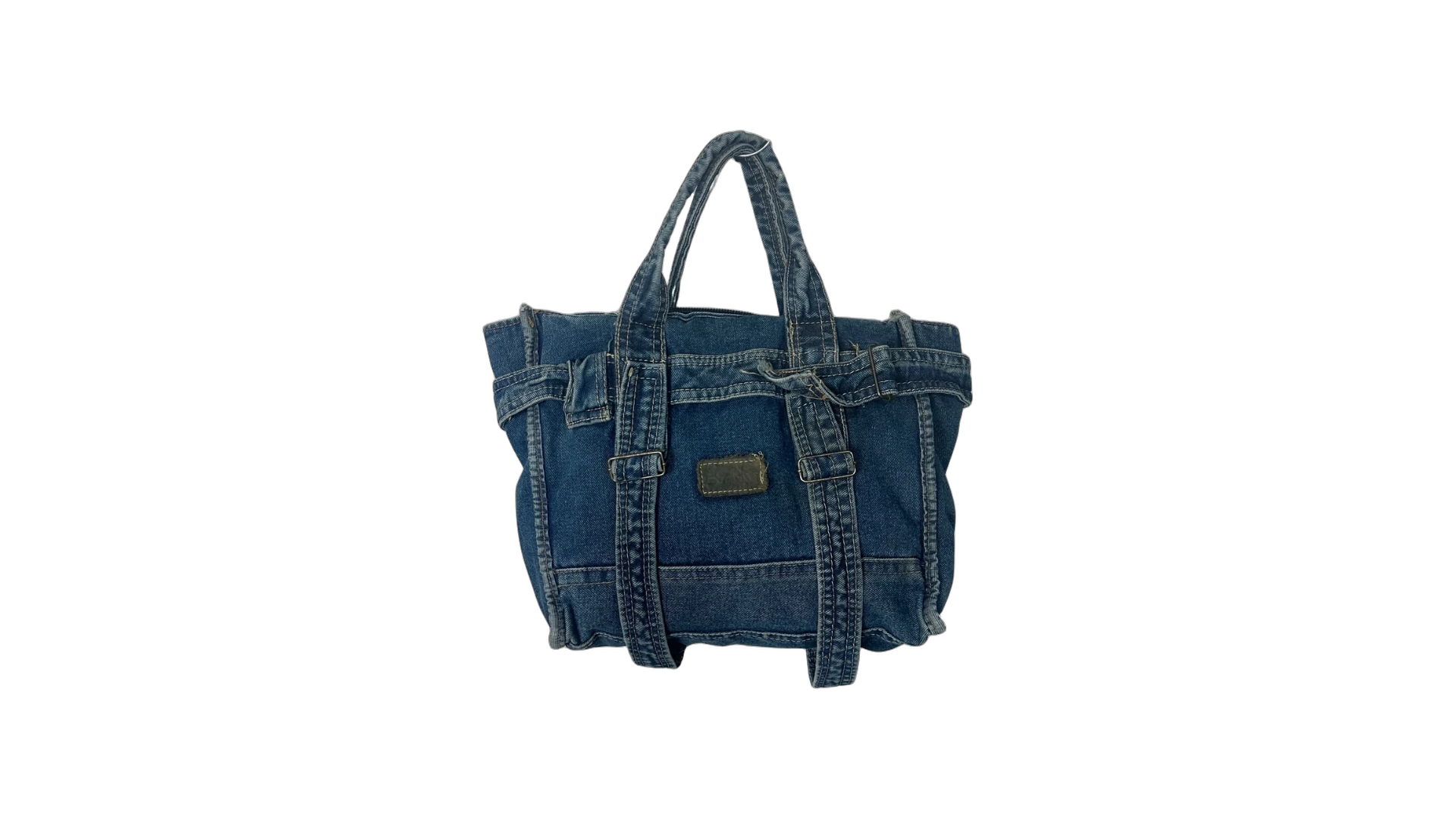 FNK540 Y2K Denim Tote with Buckle Details - Image 1
