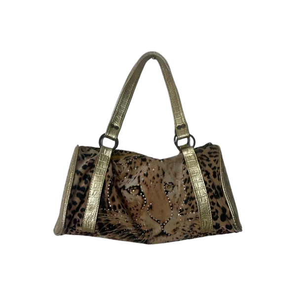 Y2K Rhinestone Leopard Print Shoulder Bag