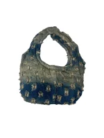 Y2K Distressed Denim Mini Bag with Bow Detail - Image 4