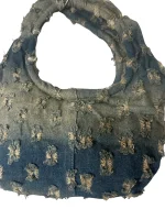 Y2K Distressed Denim Mini Bag with Bow Detail - Image 5