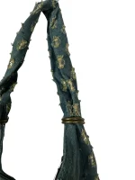 Y2K Distressed Denim Mini Shoulder Bag with Bow Detail - Image 4