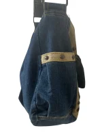 Y2K Grunge Denim Shoulder Bag with Grommet Details - Image 6