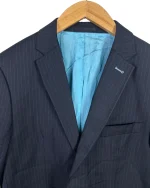 StanBridge Wool Pinstripe Navy Slimfit Blazer - Image 2