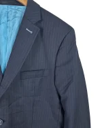 StanBridge Wool Pinstripe Navy Slimfit Blazer - Image 3