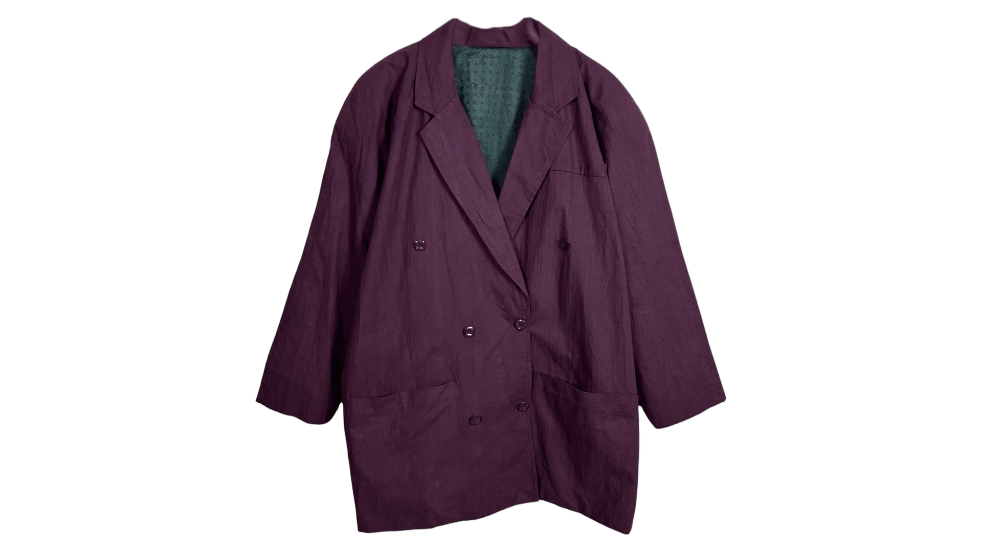 FNK566 Double Breasted Patch Pockets Blazer Jacket - Image 1