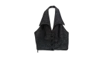 Glittery Open Back Button-Up Halter Top