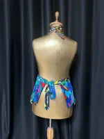 Handmade Upcycled Tie Halter Vest Top & Choker - Image 3