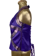 Günbeyi Purple Sequin Halter Corset Top - Image 3