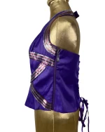 Günbeyi Purple Sequin Halter Corset Top - Image 7