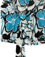 Y2K Blue Tropical Floral Padded Cami Top w/ Back Tie - Image 7