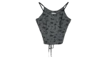 Y2K Silver Et Liza Lace-Up Back Cami Top