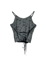 Y2K Silver Et Liza Lace-Up Back Cami Top - Image 3