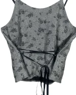 Y2K Silver Et Liza Lace-Up Back Cami Top - Image 5