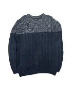 Checker Two-Tone Navy Sweater - Image 2