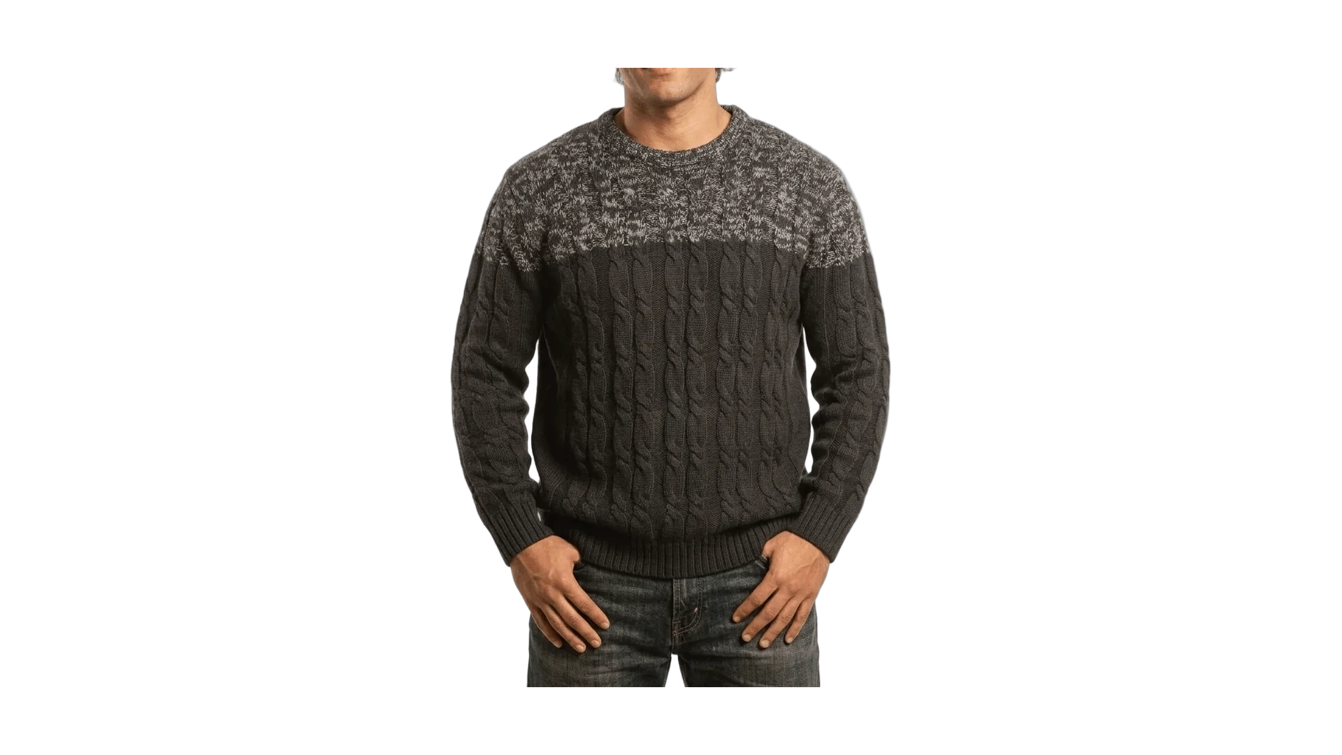 FNK629 Checker Two-Tone Navy Sweater - Image 1