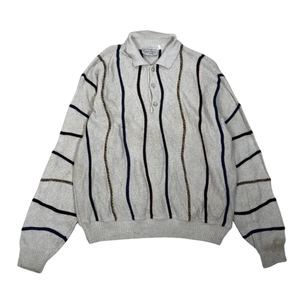 Louis Estere Striped Polo Sweater