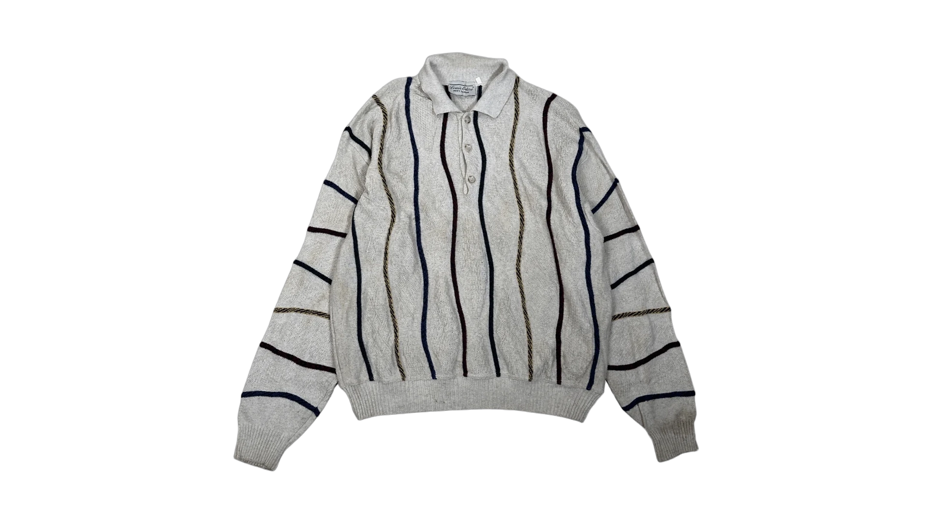FNK647 Louis Estere Striped Polo Sweater - Image 1
