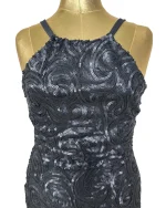 Black Sequin Swirl Bodycon Halter Neck Dress - Image 6