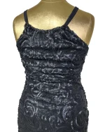 Black Sequin Swirl Bodycon Halter Neck Dress - Image 8