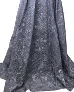 Lavender Embellished Mesh Gown with 3D Floral Appliqué & Flowing Train - Image 17