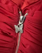 Lipsy Strapless Red Beaded Dress - Image 11