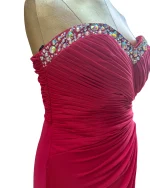 Lipsy Strapless Red Beaded Dress - Image 13