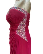 Lipsy Strapless Red Beaded Dress - Image 14