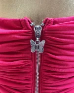 Lipsy Strapless Red Beaded Dress - Image 17