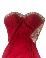 Lipsy Strapless Red Beaded Dress - Image 6