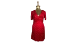 Maje Red Polka Dot Twist-Front Dress