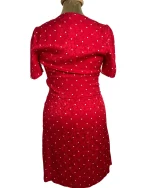 Maje Red Polka Dot Twist-Front Dress - Image 4