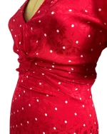 Maje Red Polka Dot Twist-Front Dress - Image 7