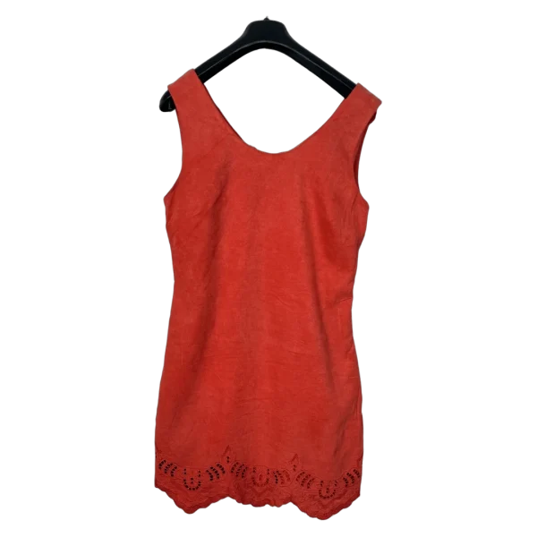 Miss Captain Suede Embroidered Hem Dress