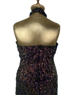 Multicolor Sequin Keyhole Front Halter Dress - Image 5