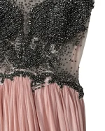 Pink Evening Gown with Sheer Beaded Bodice & Back - Image 13