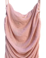 Pink Open-back Ruched Dress - Image 11