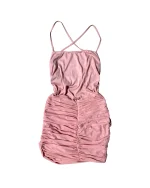 Pink Open-back Ruched Dress - Image 7