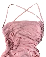 Pink Open-back Ruched Dress - Image 9