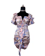 PLT Ruffle Sleeve Ruched Bodycon Dress - US4/ - Image 2
