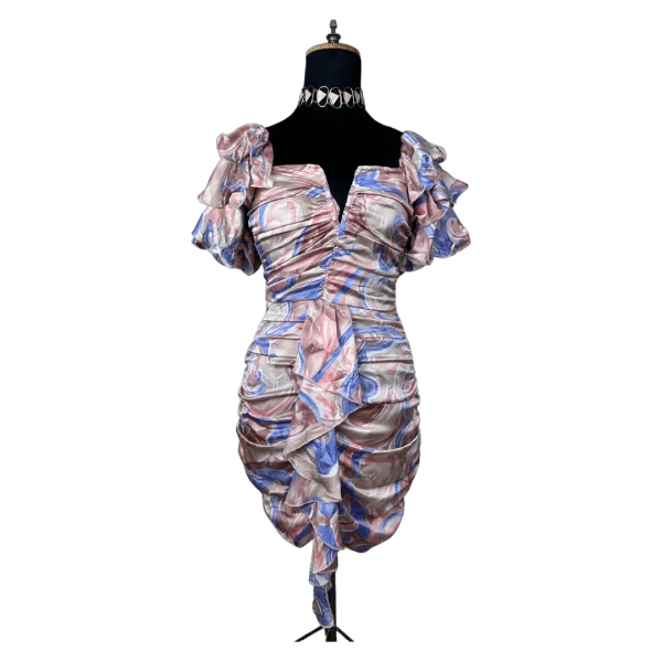 PLT Ruffle Sleeve Ruched Bodycon Dress - US4/