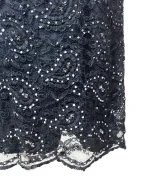 Precis Petite Navy Lace & Sequin High-Neck Keyhole Cocktail Dress - Image 10