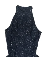 Precis Petite Navy Lace & Sequin High-Neck Keyhole Cocktail Dress - Image 4